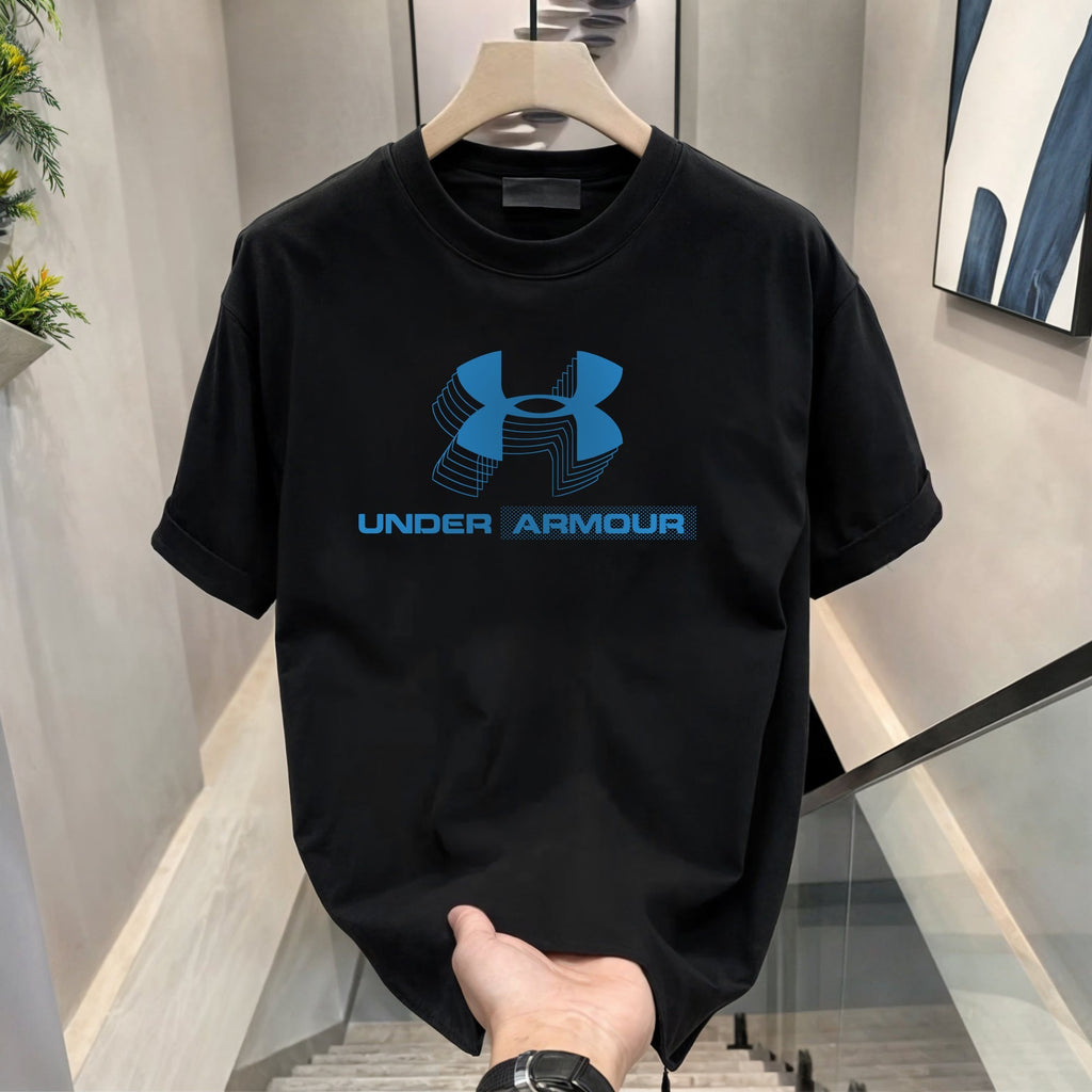 Men's Brand Premium Selling T-Shirt (BD-BLUE ARMOUR+HUGO BOX)