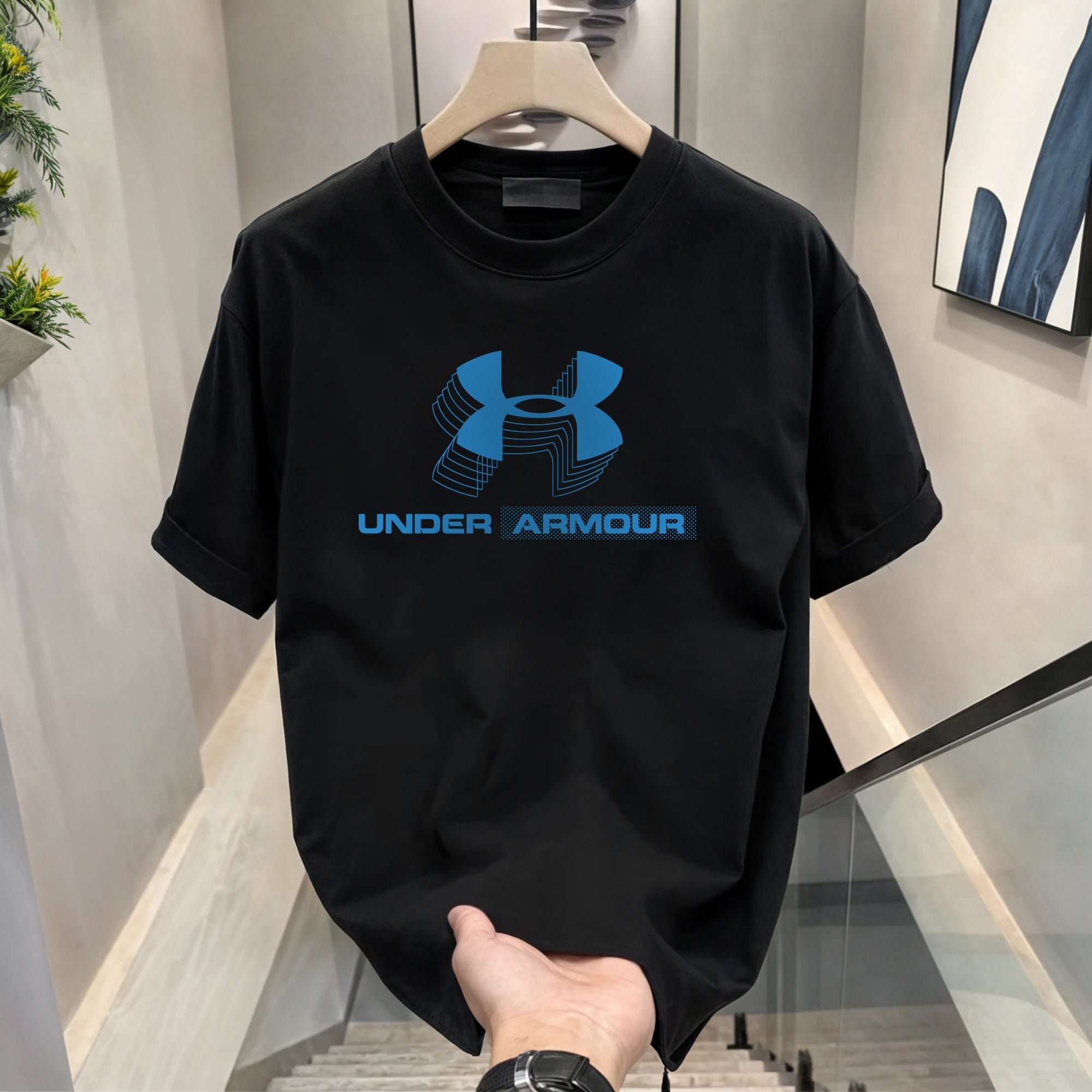 Men's Brand Premium Selling T-Shirt (BD-HUGO RED+BLUE ARMOUR)