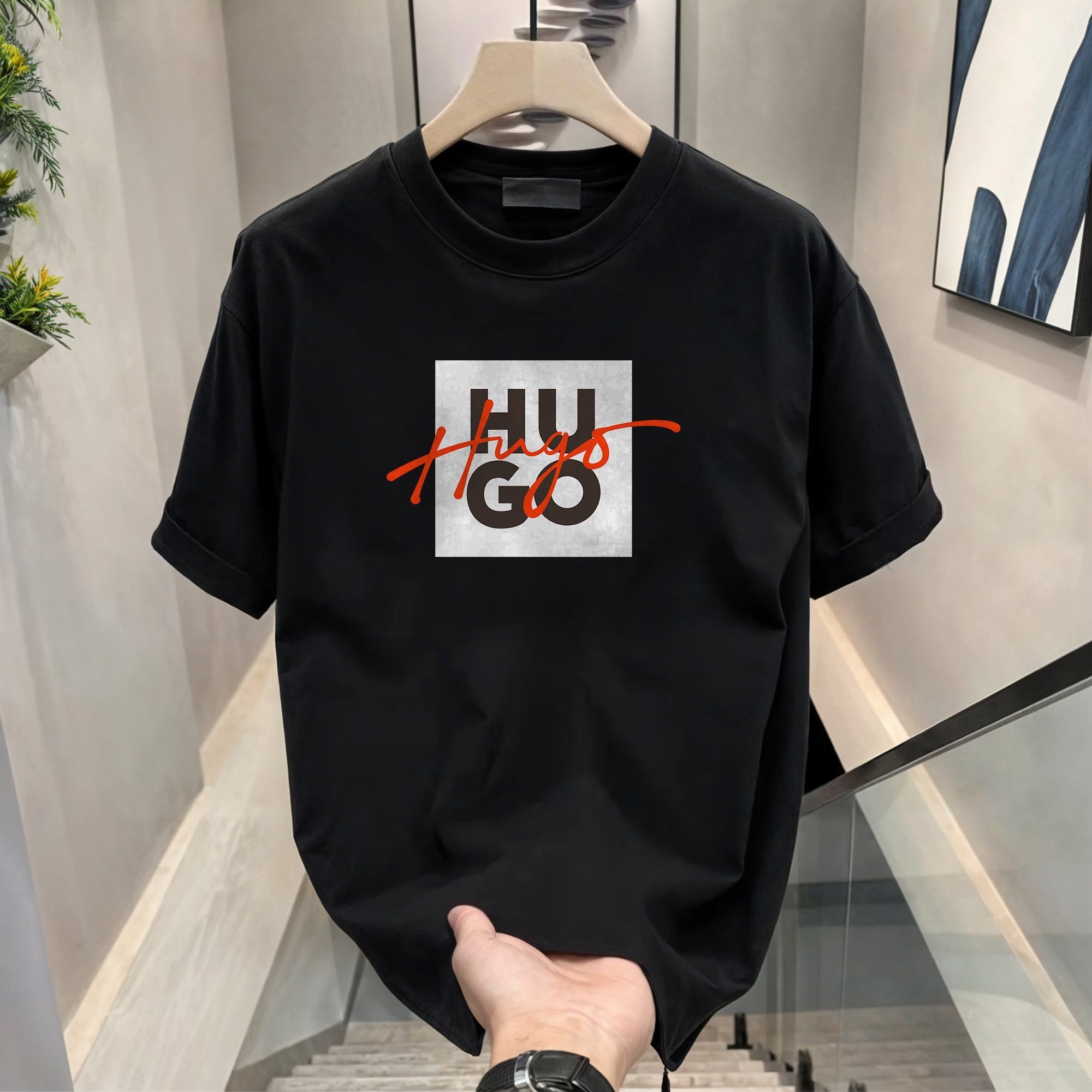 Men's Brand Premium Selling T-Shirt (BD-CK+HUGO RED)