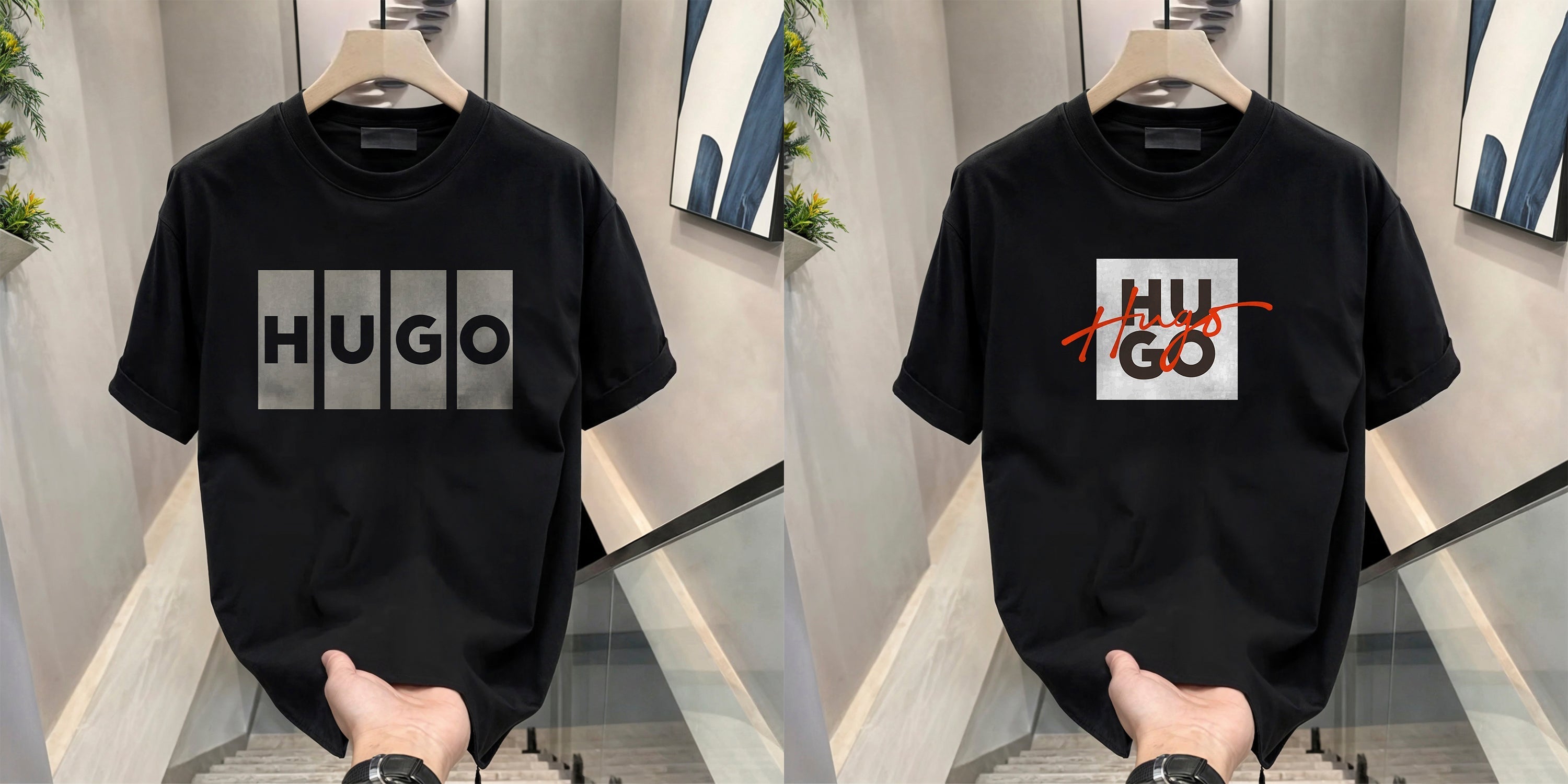 Men's Brand Premium Selling T-Shirt (BD-HUGO BOX+HUGO RED)