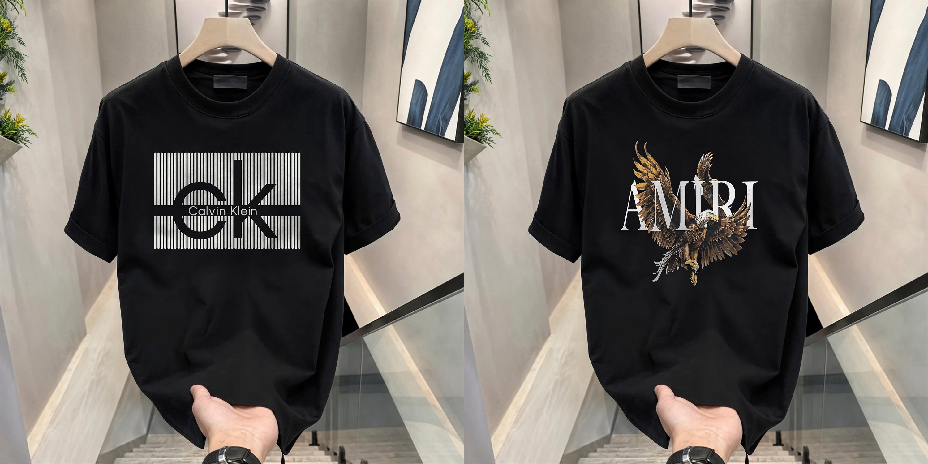 Men's Brand Premium Selling T-Shirt (BD-AMIRI+CK)
