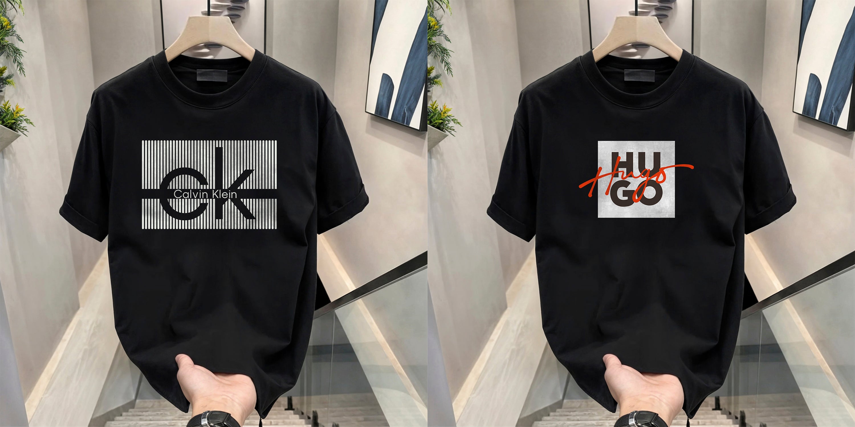 Men's Brand Premium Selling T-Shirt (BD-CK+HUGO RED)