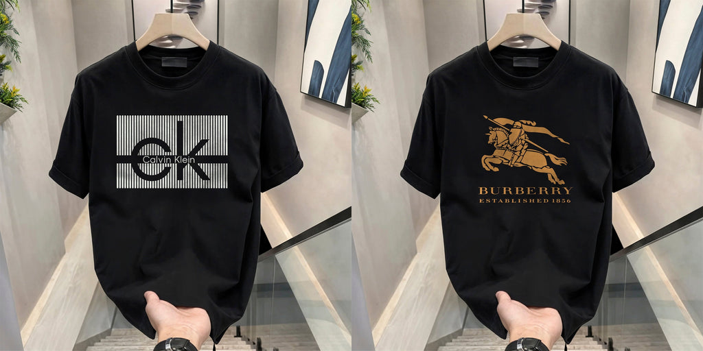 Men's Brand Premium Selling T-Shirt (BD-CK+BURBERRY GOLD)