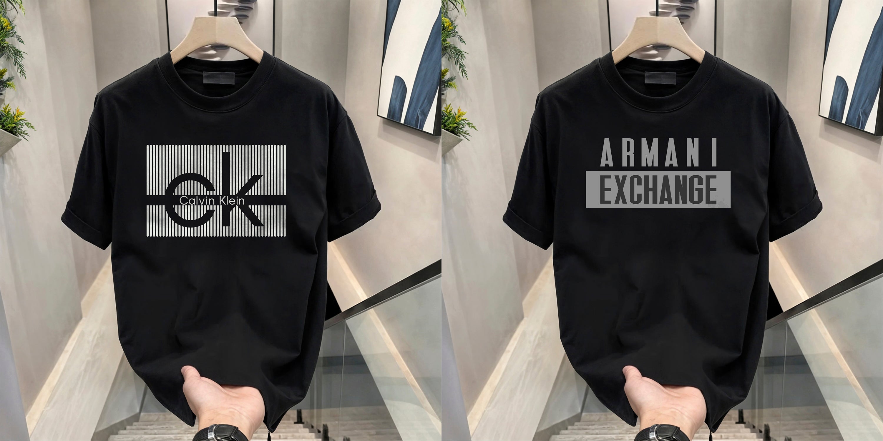 Men's Brand Premium Selling T-Shirt (BD-CK+ARMANI GREY)