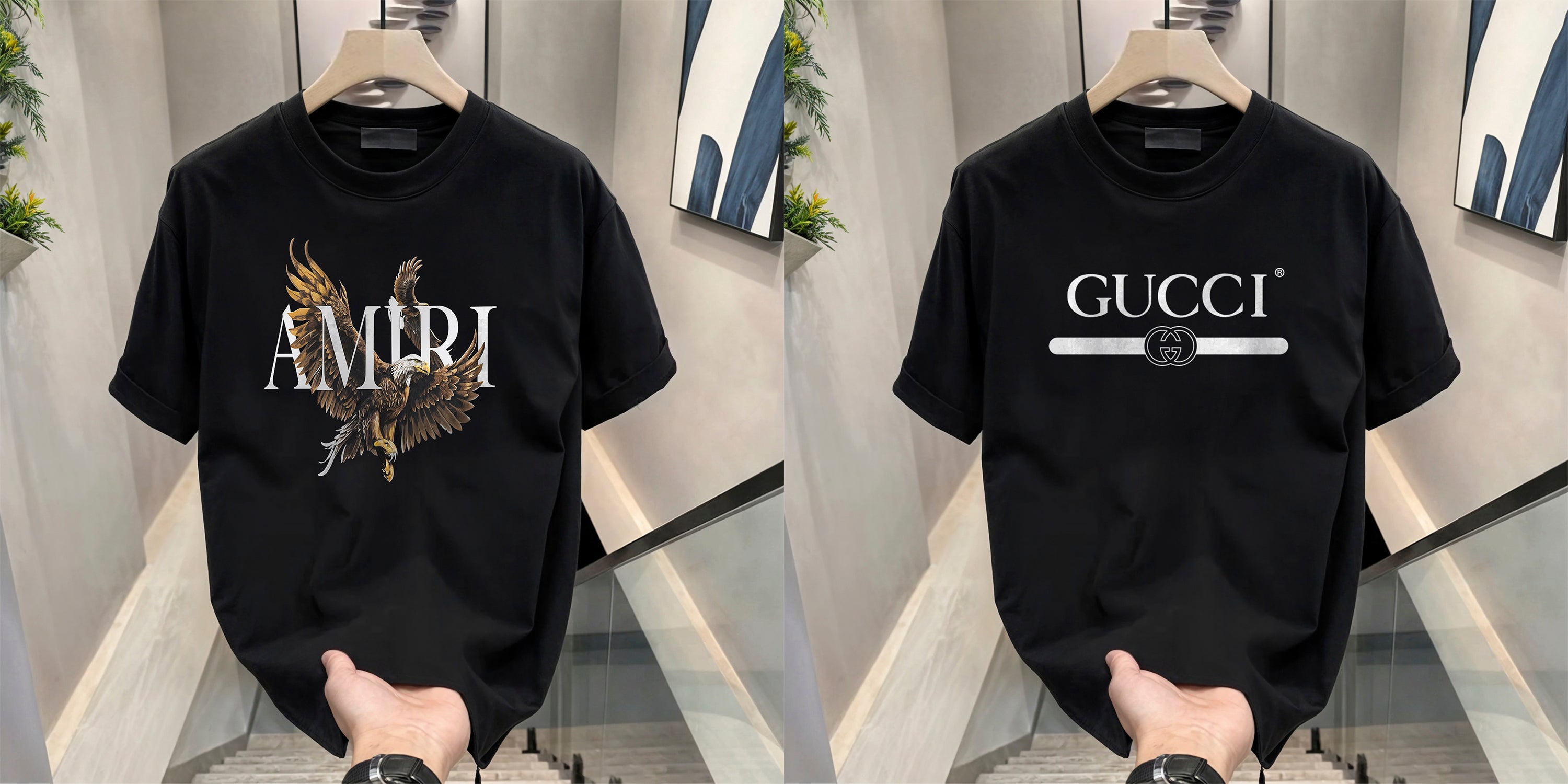 Men's Brand Premium Selling T-Shirt (BD-AMIRI +GUCCI)