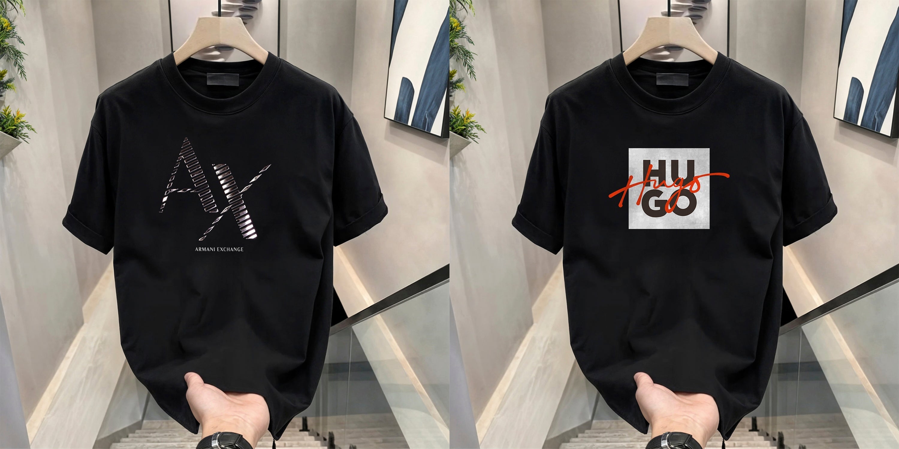 Men's Brand Premium Selling T-Shirt (BD-AX CUT+HUGO RED)