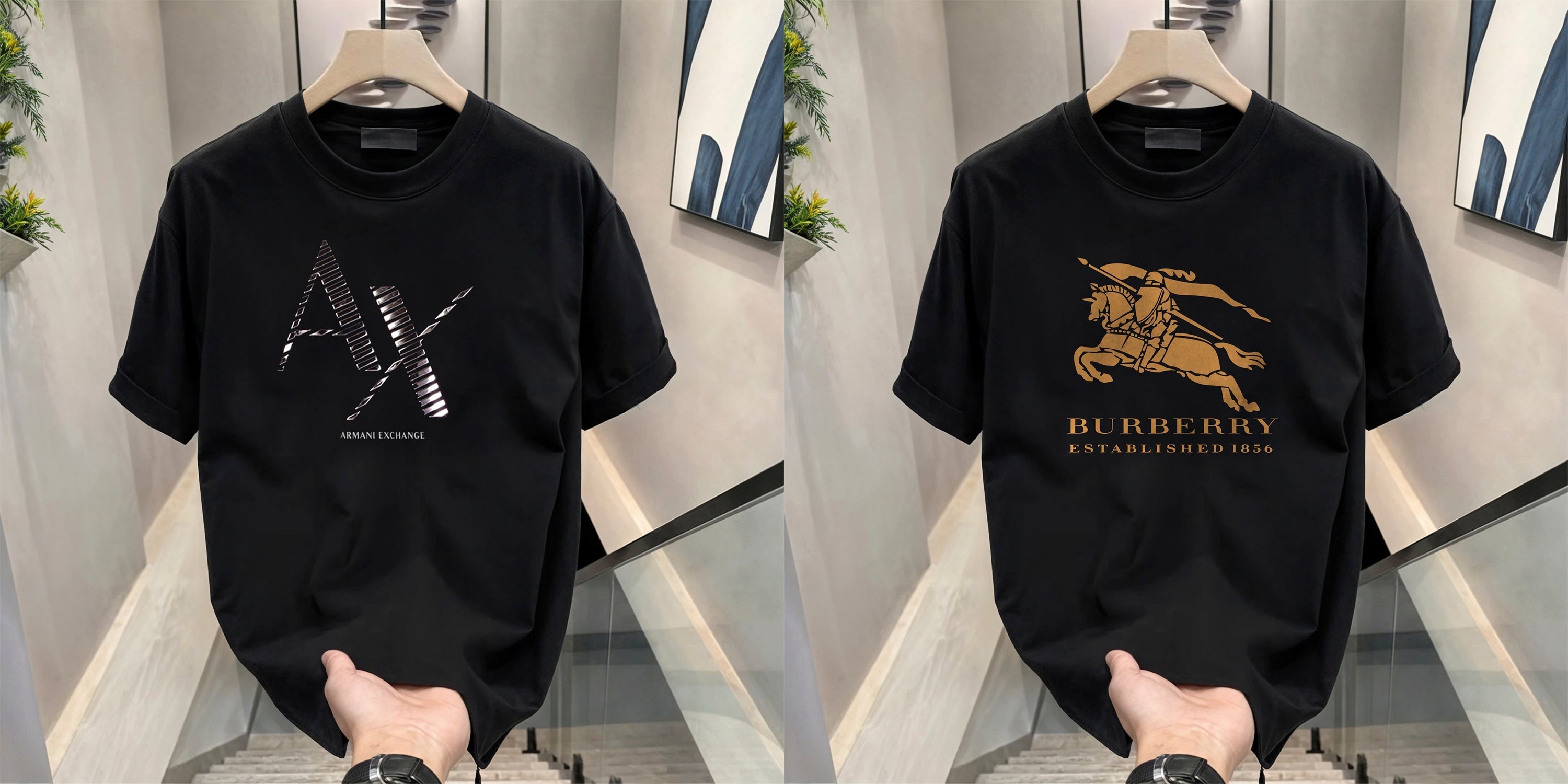 Men's Brand Premium Selling T-Shirt (BD-AX CUT+BURBERRY GOLD)