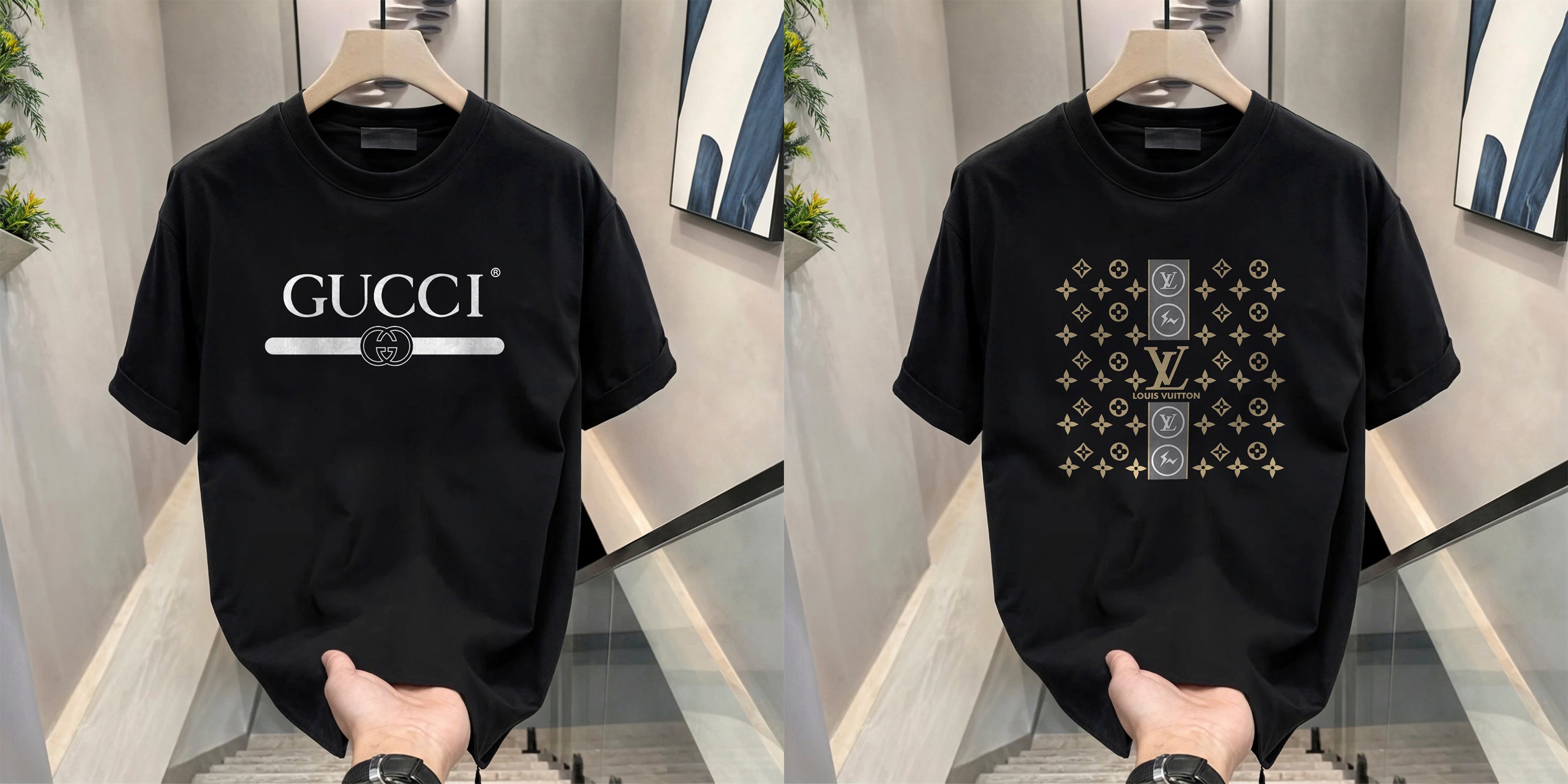 Men's Brand Premium Selling T-Shirt (BD-LV STAR+GUCCI)