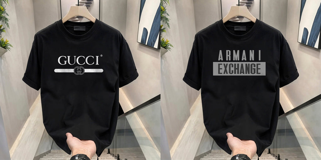 Men's Brand Premium Selling T-Shirt (BD-GUCCI+ARMANI GREY)