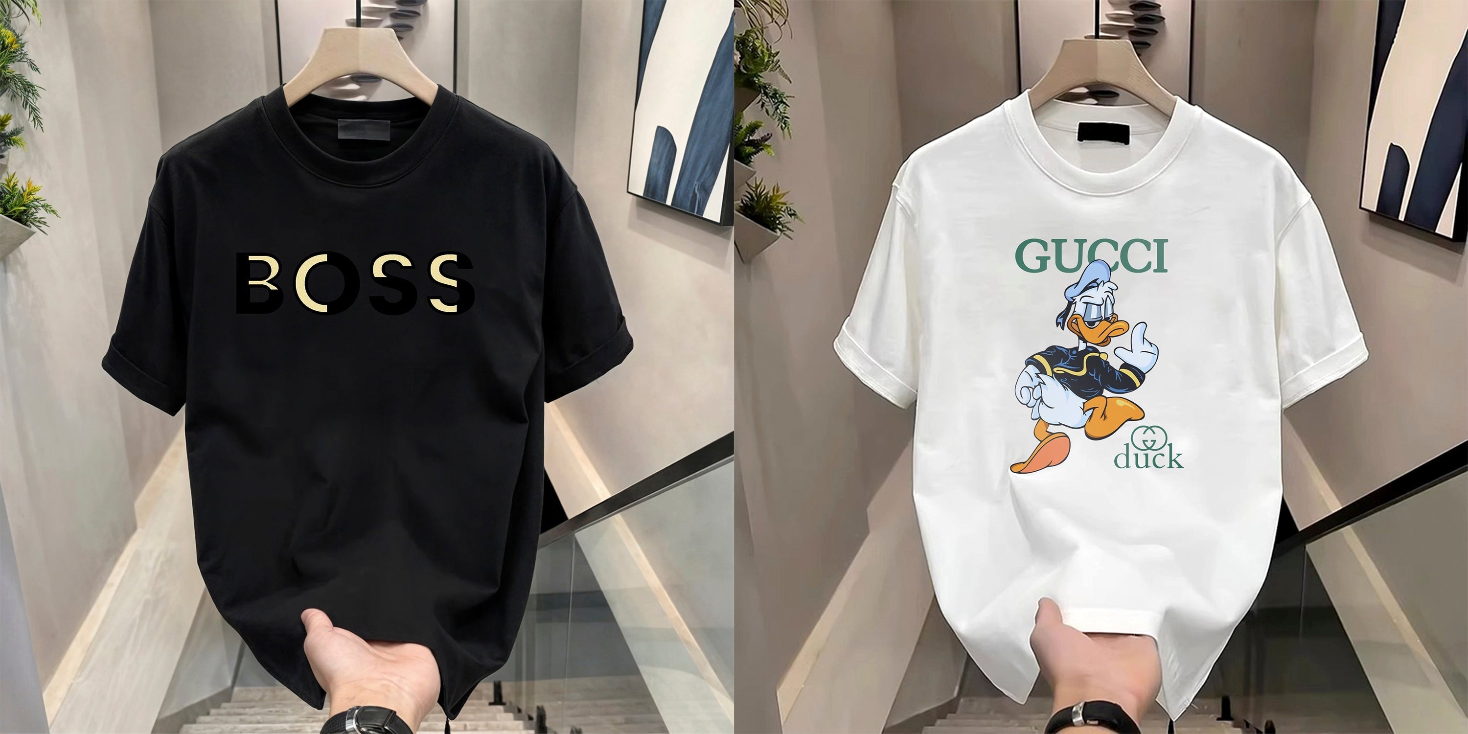 Men's Brand Premium Selling T-Shirt (BD-GOLD BOSS+GUCCI DUCK)