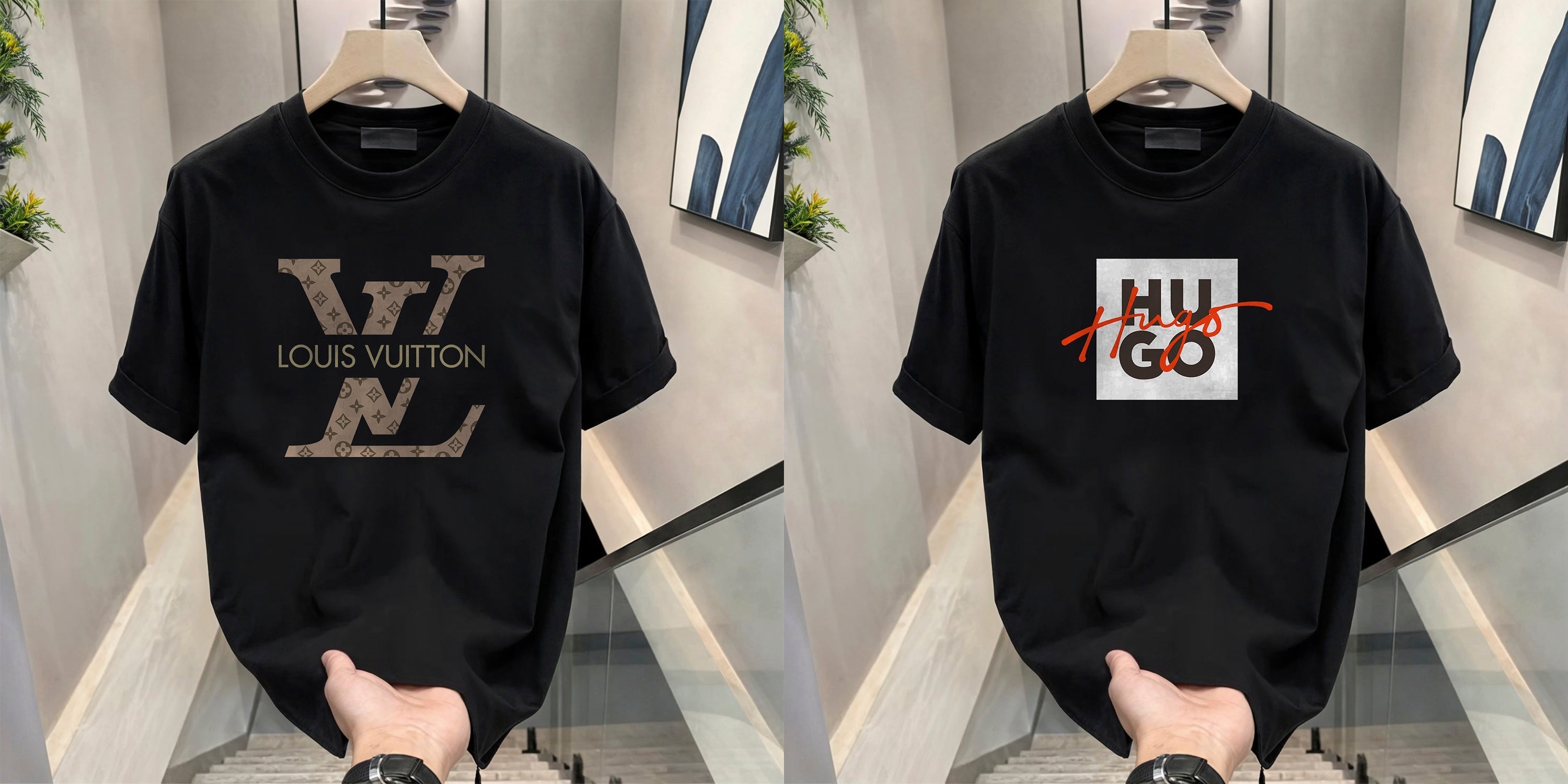 Men's Brand Premium Selling T-Shirt (BD-HUGO RED+LV)