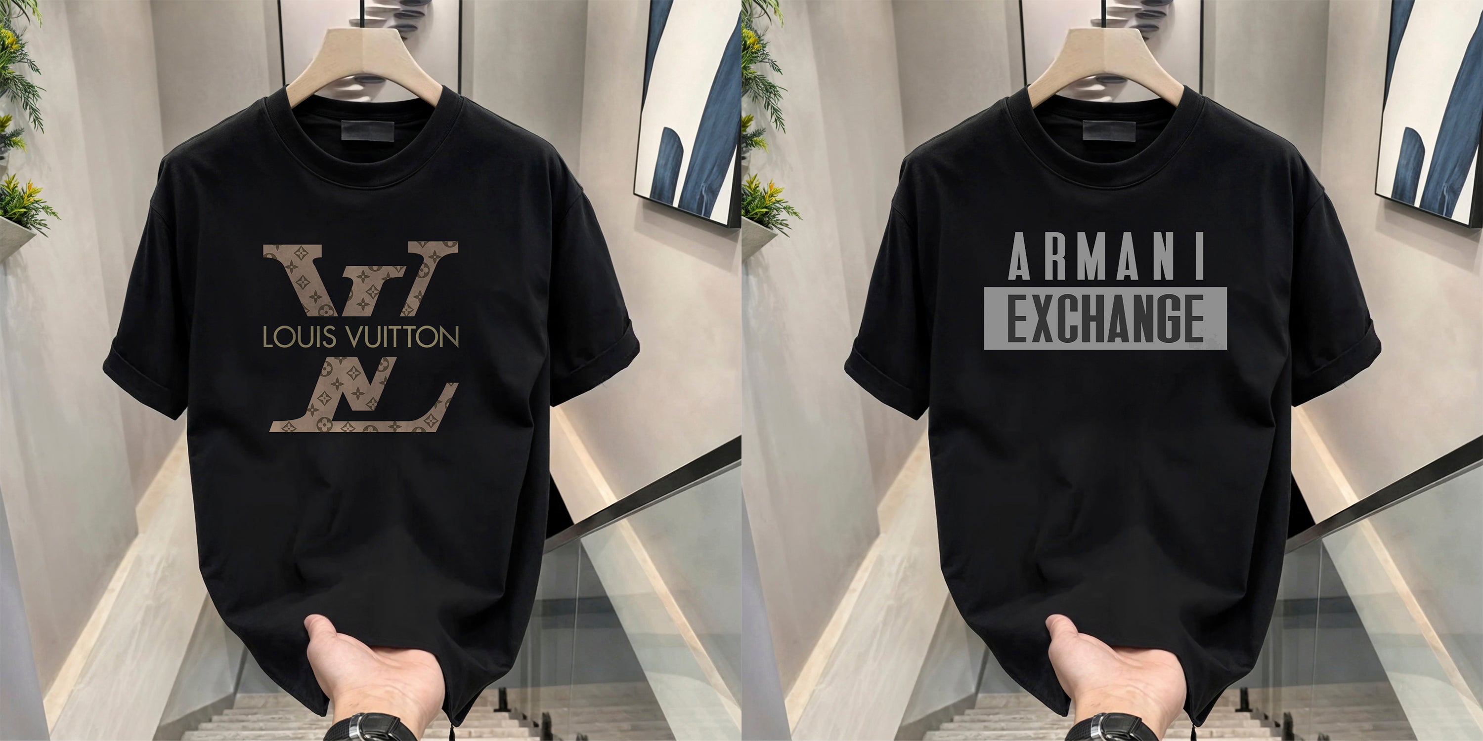 Men's Brand Premium Selling T-Shirt (BD-LV+ARMANI GREY)